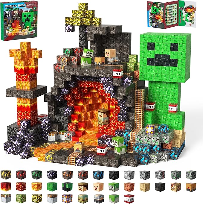 Magnetic Building Blocks 200PCS, STEM Toys Educational Magnet Cubes, Learning Sensory Toys for Kids Ages 4-12, Birthday Gifts for Boys & Girls