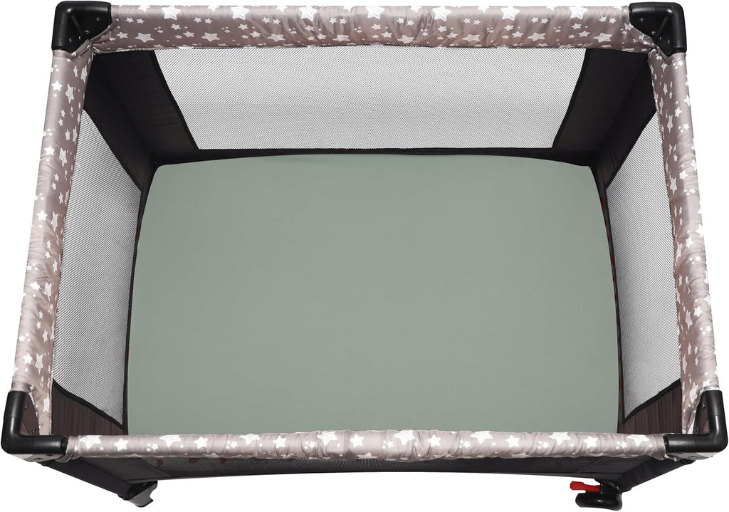 Pack and Play Sheets Fitted, 2 Pack Pack n Play Sheets for Graco Pack n Play Mattress, Unisex Playard Sheets for Boys Girls(Leaf & Green, 38 X 26 Inch)