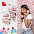 BioSwiss Bandages, Cupcake Shaped Self Adhesive Bandage, Latex Free Sterile Wound Care, Fun First Aid Kit Supplies for Kids, 24 Count