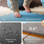 MioTetto Foam Floor Tiles for Kids - Non-Toxic Comfortable Baby Play Mat and Interlocking Foam Tiles, Fits with 74x74 Playpen Mat for Crawling & Development, Soft Play Mat for Babies 6-12 Months