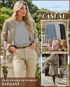 3 Pack Women's Nursing Long Sleeve Tops Breastfeeding Thermal Sweaters with Hidden Zipper Maternity Ribbed Shirts