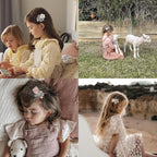 Hair Clips for Girls with Bows Flower,10 pc 2" Fully Lined Alligator Clips and Barrettes,Handmade Hair Accessories for Baby Toddler Young Kids School Age Girls Gifts