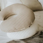 Organic Cover for Nursing Pillow • Premium Quality 100% Cotton Oeko-Tex Standard • Cover for Breastfeeding and Bottle Feeding Pillow • Soft and Breathable • Only Cover (Slate waffle)