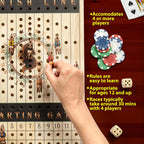 New Metal Horses Horse Race Board Game with 11 Metal Horses, 2 dice and 2 Boxes of Cards, Thick Luxurious Chessboard Wood, Horse Racing, Adult Game for Parties, Family Night