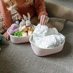 NaturalCozy 5-Piece Rectangle Storage Basket Set- Natural Cotton Rope Woven Baskets for Organizing! Small Basket for Montessori, Baby Nursery, Dog Toy Baskets, Cat Toy Box, Bathroom Organization Bin