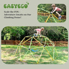 Climbing Dome, 10FT Jungle Gym with Swing for Kids 3 to 10 Outdoor Play Equipment, Supports 800lbs Toddler Play Set, Anti-Rust & Easy Assembly, Gift for Boys Girls (Yellow & Green)