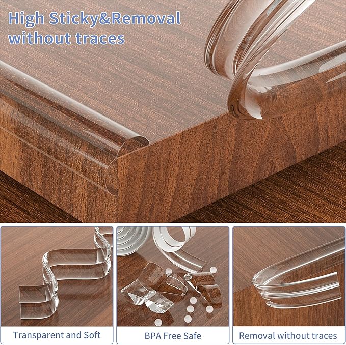 Corner Protectors,16.4ft(5M) Clear Corner Protector Baby Proofing, Soft Edge Protectors, Corner Guards Furniture Corner&Edge Safety Bumpers with Upgraded Strong Adhesive for Furniture&Sharp Corners