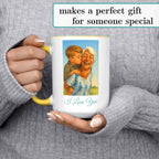 Personalized Coffee Mug, Custom Photo Caricature Gift, Funny Customized Coffee Gift for Men & Women, Custom Mugs with Pictures, Yellow 15oz Customized Ceramic Tea Cup