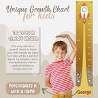 Personalized Kids Growth Chart - 12 Designs, 13oz Vinyl Height Measurement ft. cm, inches Chart for Toddlers - Ruler for Kids