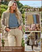 3 Pack Women's Nursing Long Sleeve Tops Breastfeeding Thermal Sweaters with Hidden Zipper Maternity Ribbed Shirts