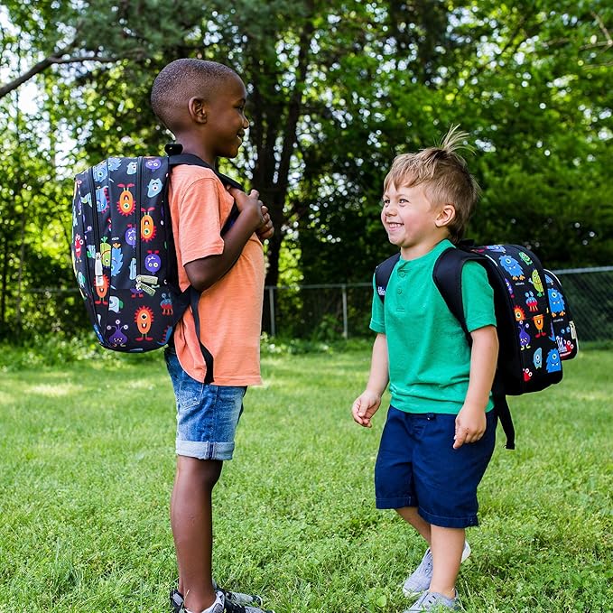 Wildkin 15-inch Kids Backpack – Durable, Padded, Adjustable for School & Travel - Monsters