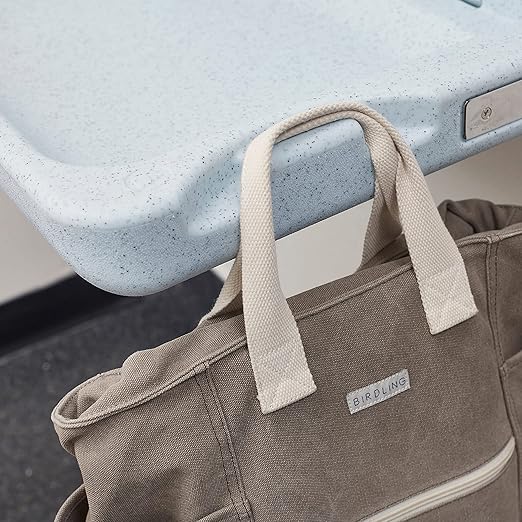 ECR4Kids Horizontal Wall-Mounted Changing Station, Baby Changer, Blue/Grey Speckled