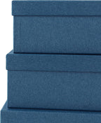 Soul & Lane Decorative Storage Boxes with Lids, Paper Storage Box Set for Keepsakes and Photos, Decorative Boxes for Home Decor, Stationery, Office Organizers, Navy Blue