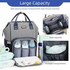 Diaper Bag Backpack, Diaper Bags for Baby Girls Boys, Baby Bags for Moms Dads, Nappy Changing Bag with Insulated Pockets,Multi-functional Waterproof Backpack with Stroller straps- Light Grey Blue