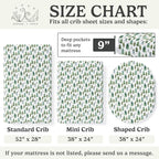 Crib Sheets Neutral - Fitted Baby Crib Sheets Bed for Girl Boy - 2 Pack Standard & Toddler Mattress (Woodland Forest Animals) - Buttery Soft Organic Cotton Blend