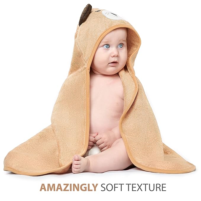 Hooded Baby Towels for Newborn & Toddler - Super Soft Baby Bath Towels with Hood, Highly Absorbent Viscose Made from Bamboo Hooded Towel for Boys, Girls, Newborn Essentials.