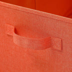 HOONEX Storage Bins with Lids for Organizing, Pack of 2, Storage Boxes with 2 Carrying Handles and Sturdy Heavy Cardboard, 16.5" L x 11.8" W x 7.5" H for Shoes, Books, Clothes, Nursery, Orange