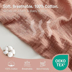 Nursing Cover 100% Cotton Breastfeeding Cover Privacy Muslin Lightweight Full Coverage Nursing Scarf Gift Set (Dusty Pink)