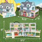 Sunny Days Entertainment Honey Bee Acres Buzzby Farmhouse – 49 Furniture Accessories with 2 Exclusive Figures | 15 Inch Dollhouse Playset | Pretend Play Toys for Kids