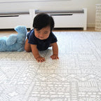 Cushmat Stylish Reversible Foam Play Mat (Large, Explorer - Gray Sand) - Soft, Waterproof, Durable Play mat for Infants, Babies, Toddler, Kids & Grownup - 6.5ft x 4.5ft