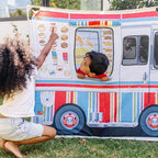 Melissa & Doug Fabric Double-Sided Food Truck Play Tent - Ice Cream and BBQ Role Play Toy Food Truck Tent, for Kids Ages 3+
