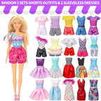 90 Pcs Doll Clothes and Accessories,2 Wedding Gowns 2 Evening Dresses 6 Fashion Dresses 4 Set Casual Outfit Top and Pant 2 Swimsuit,20 Hanger 10 Shoe 41 Accessories Toys for Girls Kid Gift
