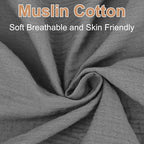 2 Pack Muslin Fitted Crib Sheets for Baby Girls & Boys-Neutral Breathable Crib Mattress Protector for Standard Crib Mattress(28"x 52")-Soft No Slip Cotton Toddler Bedding-Gray & White