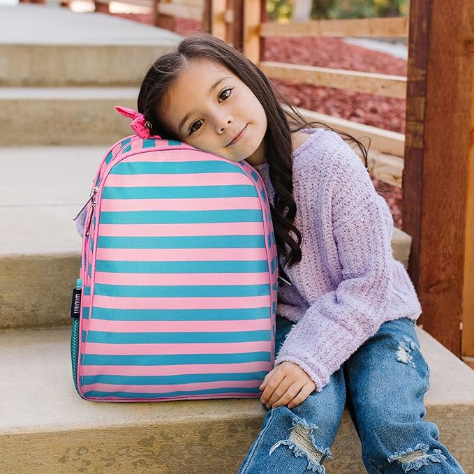 Wildkin 15-inch Kids Backpack – Durable, Padded, Adjustable for School & Travel - Pink Stripes