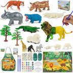 BONNYCO Animal Toys for Kids Painting Kit with 16 Figurines Animal Kids Crafts 4-8 with Glow in The Dark, Safari Gifts for Boys and Girls | Boy Toys 3 4 5 6 7 8 9 10 Years Old Birthday Christmas