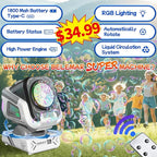 2025 Upgraded Bubble Machine with Remote Control, Automatic Rotation & RGB Lights, 1800mAh Rechargeable Battery, Type-C Charge, Bubble Maker for Kids, Weddings, Birthday Parties, Outdoor Activities