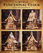 ROKR 3D Wooden Puzzles for Adults,Wooden Cuckoo Clock Model kit,435 Piece 3D Puzzles,Ideal Gift for Adults and Teens