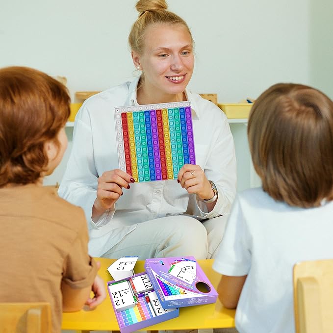 Math Games for Kids - Flash Cards for Kids - Pop it Practice with Addition, Subtraction, Multiplication & Division - Ideal for Math Learning and Skill Building.