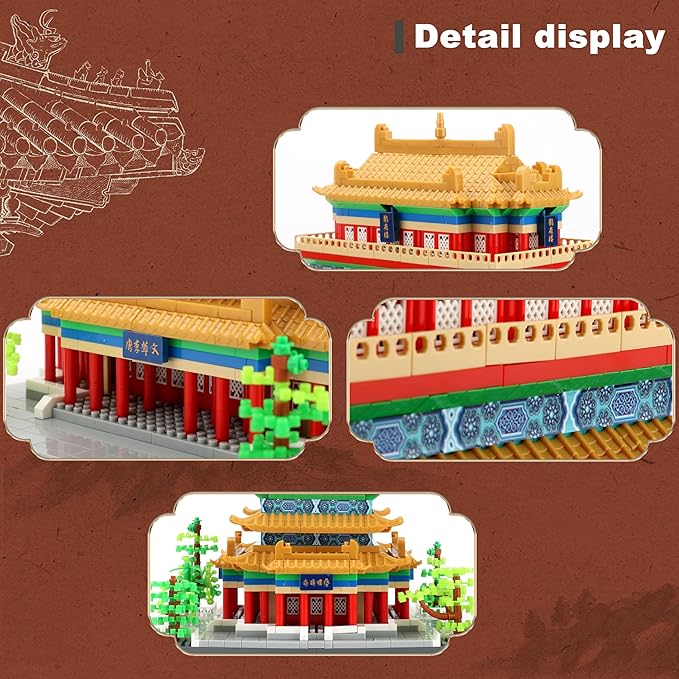 Chinese Architecture Micro Building Blocks Set Stork Tower Collectible 2196PCS Creative Toy Building Sets for Adults and Kids Age 14+