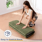 MAXYOYO 1.2" Thick Baby Play Mat for Floor, 36"x60" Foldable Playpen Mat, Tummy Time Foam Mats Ultra Soft Support, Padded Carpet with Non-Slip Backing for Infant,Kids and Toddler Crawling, Green