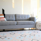 Cushmat Stylish Reversible Foam Play Mat (Large, Luxe NAT - Sage Grey Star) - Soft, Waterproof, Durable Play mat for Infants, Babies, Toddler, Kids & Grownup - 6.5ft x 4.5ft