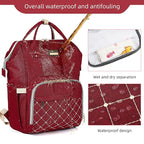 Diaper Bag Backpack, Diaper Bags for Baby Girls Boys, Baby Bags for Moms Dads, Nappy Changing Bag with Insulated Pockets,Multi-functional Waterproof Backpack with Stroller straps-Red
