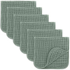 Comfy Cubs Muslin Burp Cloths 20" x 10", Pack of 6 - Large, 6-Layer, Ultra Absorbent 100% Cotton for Baby Drool and Messes - Soft, Safe & Gentle Baby Burp Cloths Set for Boys & Girls - Fern