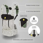 LÍLLÉbaby Complete All Seasons Ergonomic 6-in-1 Baby Carrier Newborn to Toddler - with Lumbar Support - for Children 7-45 Pounds - 360 Degree Baby Wearing - Inward & Outward Facing - Salt and Pepper
