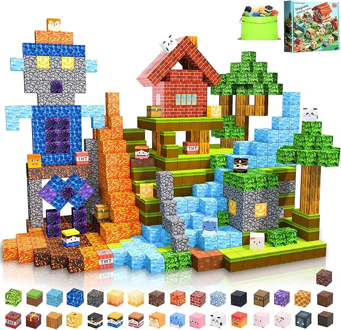 Magnetic Blocks, 100PCS Magnetic Building Blocks, Magnet Cubes Sensory Toys for Kids, Toddler Stacking Magnets Toys for Ages 3+ Boys Girls Birthday Gifts, 1 Inch
