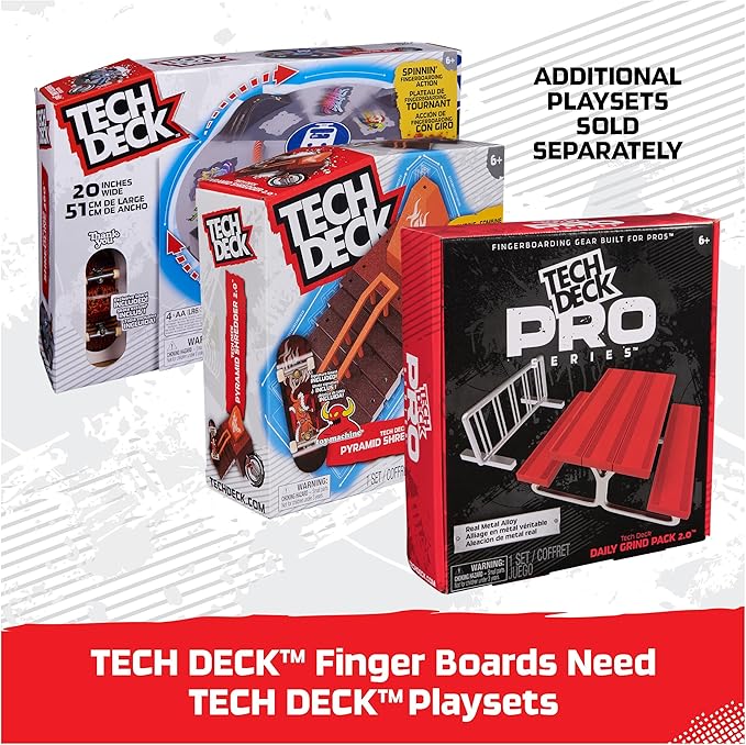 TECH DECK, Godzilla Sk8shop Fingerboard Bonus Pack, Collectible and Customizable Mini Skateboards, Kids Toys for Ages 6 and up