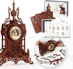 LED 3D Wood Puzzle Clock Tower, 3D Building Model, DIY 3D Clock Kit (LED-WTC02)