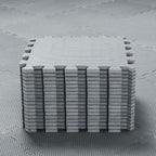 qqpp EVA Rubber 18 Tiles Interlocking Puzzle Foam Floor Mats - Baby Play Mat for Playing | Exercise Mat for Home Workout. Gray. QC-Lb18N