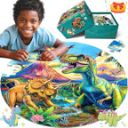 ZIZZ Dinosaur Floor-Puzzles Toy for Kids: 70Piece Dinosaur Puzzle for Kids Age 3 4 5 6 7 8 Year Olds Boy Learning & Educational Games Toys Toddlers Best Gifts for Birthday Christmas