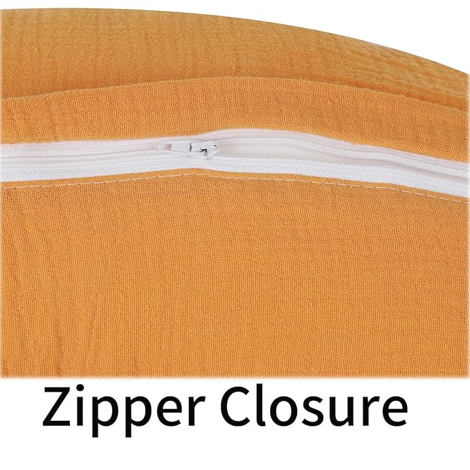 Onacosht Muslin Nursing Pillow Cover Soft 100% Cotton Feeding Pillow Slipcover Fits Standard Infant Nursing Pillow for Baby Boy and Girl, Orange