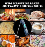 DOQAUS Digital Meat Thermometer, Instant Read Food Thermometers for Cooking, Kitchen Probe with Backlit & Reversible Display, Wide Temperature Range for Turkey, Grill, BBQ, Baking, Bread, Sourdough