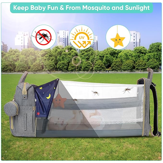 Diaper Bag Backpack for Mom and Dad, Large Capacity Baby Travel Bag with USB Charging Port, Waterproof Foldable Baby Bag for Boys and Girls, Stylish Maternity Backpack for Travel & Hospital，Grey