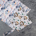 ALVABABY 2pcs Cloth Diaper Wet Dry Bags Waterproof Reusable with Two Zippered Pockets Travel Beach Pool Daycare Soiled Baby Items Yoga Gym Bag for Swimsuits or Wet Clothes LX-H358359