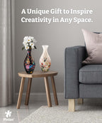 Pintoo 3D Puzzle Vase Unique Flower Vase Made by 160 Curved Plastic Puzzle Pieces House Warming Gift for Flower Arrangements and Home Decoration - [S1031] (Classic, Elegant Floral Print)