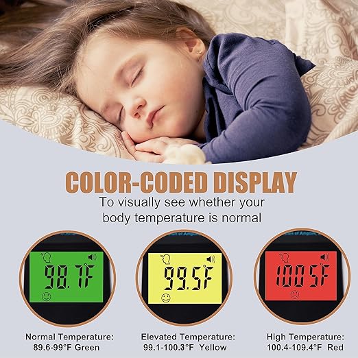 Amplim Baby Thermometer | 3-in-1 Accurate Infrared Thermometer for Ear, Forehead & Touchless, Fever Thermometer for Baby, Infants, Toddlers, Kids & Adults | White Base Stand & Clock