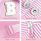 Gifts for Girls Kids, Initial Pink Small Crossbody Bag Sling Bag for Girl Kid Gift for Sister Daughter Birthday Letter Sling Bags for Girls Kids Birthday Gifts (Pink N)